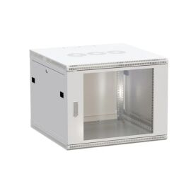 Шкаф настенный 19", 6U, 600х450мм, стекл. дверь, серый, TERACOM PRO TRP-WLL-0664-40G