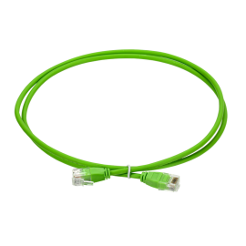 Патч-корд 4 пары, 2хRJ45, 1м, Кат.6, UTP, зеленый, LSZH, slim, ITK PC02-C06UL-1M-SL-NT
