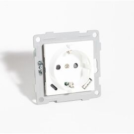 Розетка электрическая 2К+З, 125-250В, USB, 2-местная, тип А и С, белая, SPL 201005