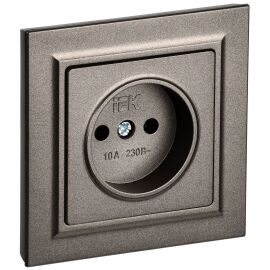 BRITE Розетка 1-местная без заземления без защитных шторок 10А в сб. РСР10-1-0-БрТБ темная бронза IE