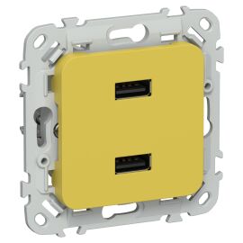 FLITE Розетка USB A+A 3,1А РЮ-2-ФлЖК желтый карри IEK