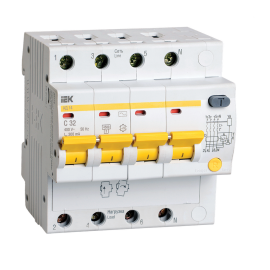 Автомат дифференциальный АД14 4Р 32А 300мА, IEK MAD10-4-032-C-300