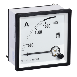 Амперметр Э47 1500/5А кл. точн. 1,5 72х72мм, IEK IPA10-6-1500-E