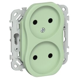 FLITE Розетка 2-местная без заземления без защитных шторок 10А РС02-0-ФлФ фисташковый IEK