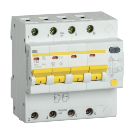 Автомат дифференциальный АД14S 4Р 50А 100мА, IEK MAD13-4-050-C-100