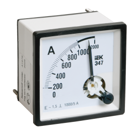 Амперметр Э47 1000/5А кл. точн. 1,5 72х72мм, IEK IPA10-6-1000-E