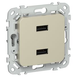 FLITE Розетка USB A+A 3,1А РЮ-2-ФлШ шампань IEK