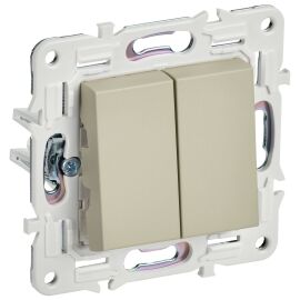 SKANDY Выключатель 2-клавишный перекрестный 10А SK-V06B бежевый IEK