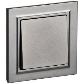 BRITE Выключатель 1-клавишный 10А в сборе ВСР10-1-0-БрС сталь IEK