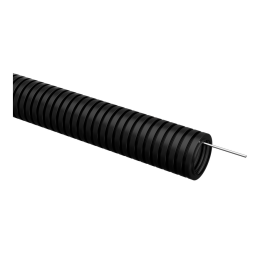 Труба гофрированная ПВХ с протяжкой, d50мм, уп.15м, черная, IEK ET-TG21-121-050-015-K02
