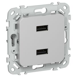 FLITE Розетка USB A+A 3,1А РЮ-2-ФлА алюминий IEK