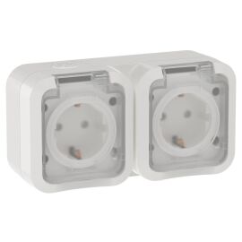 TORS Розетка 2-местная горизонтальная 16А IP55 TS322 белый IEK