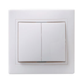 Выключатель 2-клавишный, 10А, на керамическом основании, ВС10-2-0-КБ, белый, IEK EVK20-K01-10-K