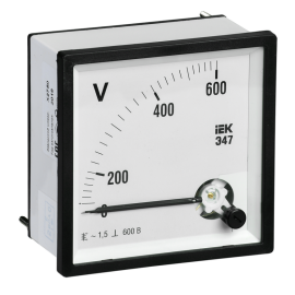 Вольтметр Э47 600В кл. точн. 1,5 72х72мм, IEK IPV10-6-0600-E