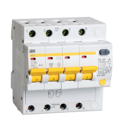 Автомат дифференциальный АД14 4Р 63А 30мА, IEK MAD10-4-063-C-030