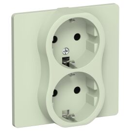 FLITE Розетка 2-местная с заземлением без защитных шторок безвинтовое крепление 16А РС12-1-К-ФлП пан