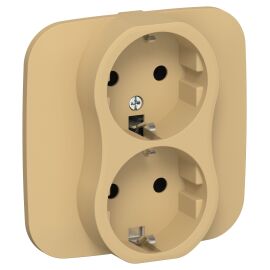 FLITE Розетка 2-местная с заземлением без защитных шторок 16А РС12-0-А-ФлШм шамуа IEK