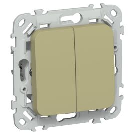 FLITE Выключатель 2-клавишный кнопочный 10А ВС12-2-0-ФлО оливковый IEK