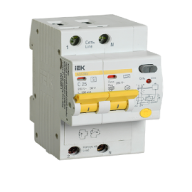 Автомат дифференциальный АД12MS 2Р 25А 300мА, IEK MAD123-2-025-C-300