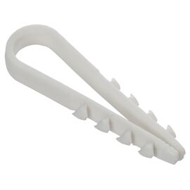 Дюбель-хомут 5х10мм для круглого кабеля нейлон белый (100шт/упак) GENERICA