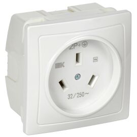 Розетка разборная для плиты с заземлением скрытая установка 32А Рпл11-К белая IEK