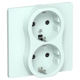 FLITE Розетка 2-местная с заземлением с защитными шторками безвинтовое крепление 16А РСш12-1-К-ФлХЛ 