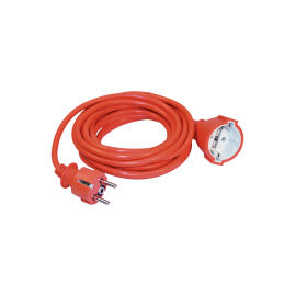 Удлинитель с вилкой и розеткой, 2P+PE, 3х1,0/5м, оранжевый, IEK WUP10-05-K09-N