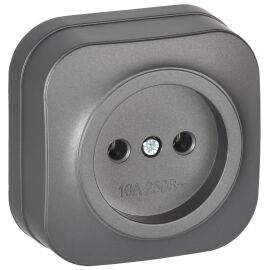 GLORY Розетка 1-местная для открытой установки без заземления без защитных шторок 10А РС20-2-ХСм ста