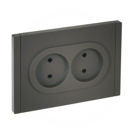 FORTE&PIANO Розетка 2-местная без заземления с защитными шторками безвинтовое крепление 10А FP325 се