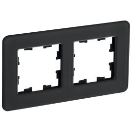 BRITE Рамка 2-местная РУ-2-2-Бр стекло черный RE IEK