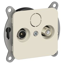 FLITE Розетка 2-местная TV+SAT экранированная оконечная РТВс-2-1-1-ФлСл сливочный IEK