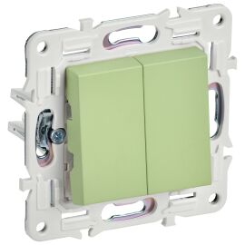 SKANDY Выключатель 2-клавишный 10А SK-V04G мятный IEK
