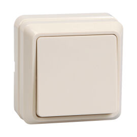 Выключатель 1-клавишный, для открытой установки, 10А, ВС20-1-0-ОКм, кремовый, IEK EVO10-K33-10-DC