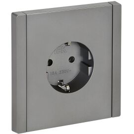 FORTE&PIANO Розетка 1-местная с заземлением без защитных шторок винтовое крепление 16А FP516 сталь I