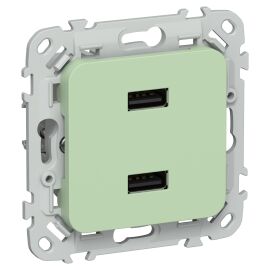 FLITE Розетка USB A+A 3,1А РЮ-2-ФлФ фисташковый IEK