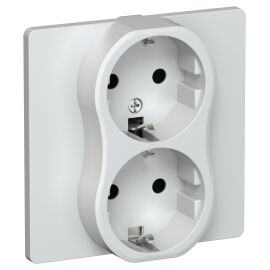 FLITE Розетка 2-местная с заземлением без защитных шторок 16А РС12-0-К-ФлЖ жемчуг IEK