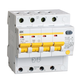 Автомат дифференциальный АД14 4Р 63А 300мА, IEK MAD10-4-063-C-300