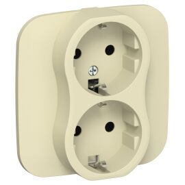 FLITE Розетка 2-местная с заземлением без защитных шторок 16А РС12-0-А-ФлН навахо IEK