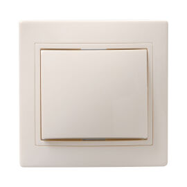 Выключатель 1-клавишный, кнопочный, 10А, ВСк10-1-0-ККм, кремовый, IEK EVK13-K33-10-DM