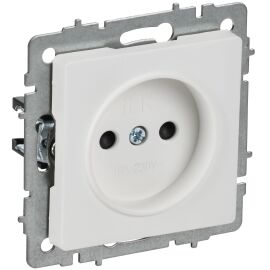 BRITE Розетка 1-местная без заземления с защитными шторками 10А РСш10-2-БрАБ арктический белый IEK