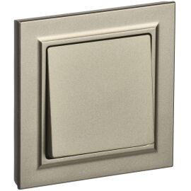 BRITE Выключатель 1-клавишный 10А в сборе ВСР10-1-0-БрШ шампань IEK