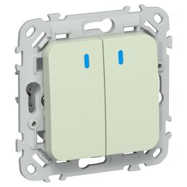 FLITE Выключатель 2-клавишный с индикацией 10А ВС12-1-1-ФлП панг IEK