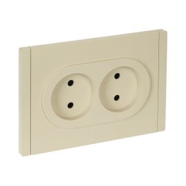 FORTE&PIANO Розетка 2-местная без заземления с защитными шторками безвинтовое крепление 10А FP425 ва