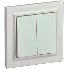 BRITE Выключатель 2-клавишный 10А в сборе ВСР10-2-0-БрЖ жемчуг IEK