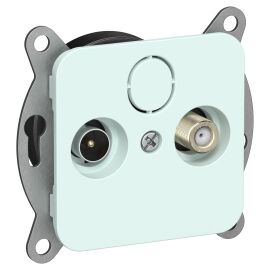 FLITE Розетка 2-местная TV+SAT экранированная проходная РТВс-2-1-2-ФлХЛ холодный лед IEK