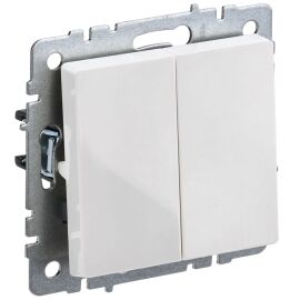 BRITE Выключатель 2-клавишный проходной 10А ВС10-2-6-БрБ белый