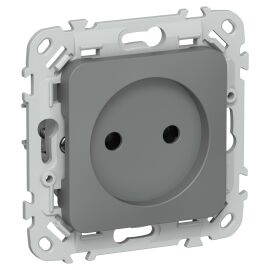 FLITE Розетка без заземления без защитных шторок безвинтовое крепление 10А РС01-1-ФлМА мокрый асфаль