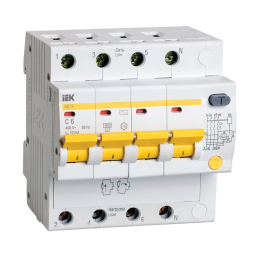 Автомат дифференциальный АД14 4Р 6А 10мА, IEK MAD10-4-006-C-010