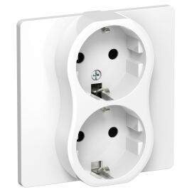 FLITE Розетка 2-местная с заземлением без защитных шторок 16А РС12-0-К-ФлБ белый IEK