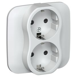 FLITE Розетка 2-местная с заземлением с защитными шторками безвинтовое крепление 16А РСш12-1-А-ФлЖ ж